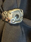Vintage KALI Sterling Silver Prosthetic Eye Glass Eyeball Ring - size 7