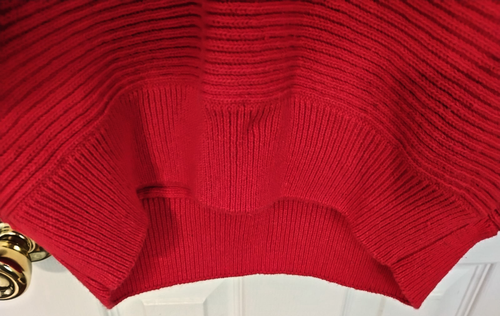 Vintage Spree Intl Womens LG 80s Red Sweater Dolman Loose Quirky Granny Skater - Picture 12 of 24