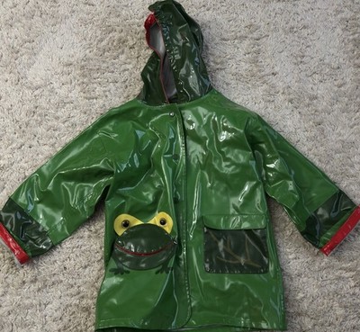 KIDORABLE Green Frog Raincoat Rain Jacket Unisex Boys Girls Kids 5/6x