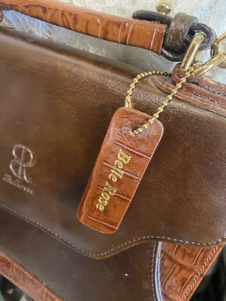 Bandolera organizadora de cuero marrón bellerose vintage cartera bolso de hombro Foto 2 de 4