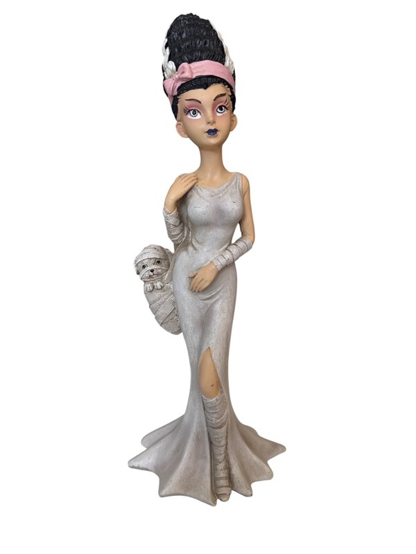 Bride of Frankenstein Figurine With Mummy Dog Halloween Decorative Resin Statue