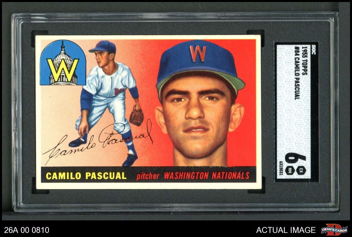 1955 Topps #84 Camilo Pascual Senators RC SGC 6 - EX/MT
