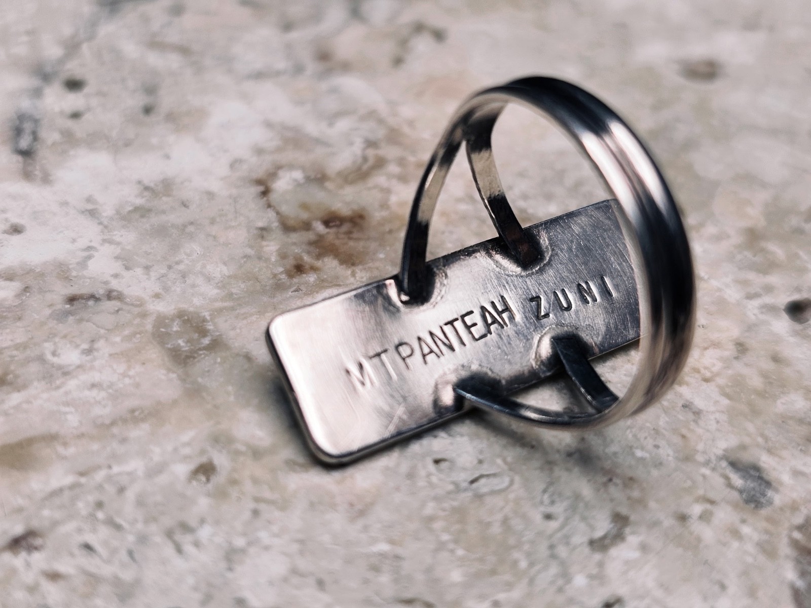 Vintage Zuni Sterling Silver Multi-Stone Inlay Ri… - image 4