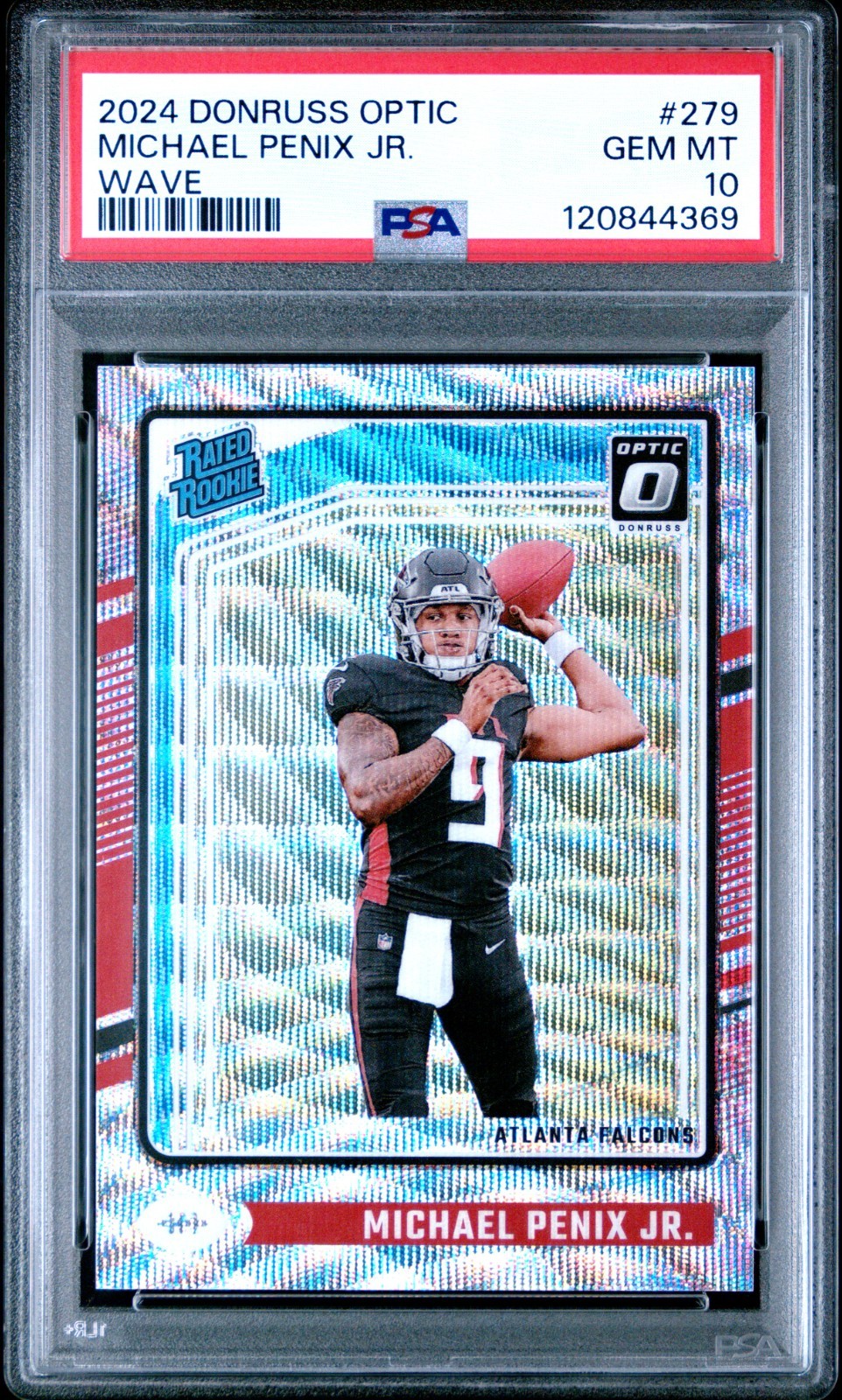 2024 Donruss Optic Michael Penix Jr. #279 Rated Rookie Wave Prizm /300 PSA 10