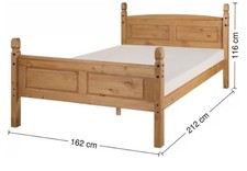 Corona Bed Frame 5ft King Size High End Bedroom Solid Wood Pine Wooden Mercers®