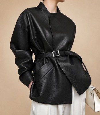 Women Vintage 90s Oversized Bomber Soft Real Lambskin Leather Jacket
