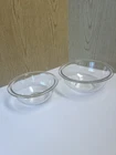 Pyrex Corning Clear Mixing Bowl Set 322, 323 Set of Two Vintage