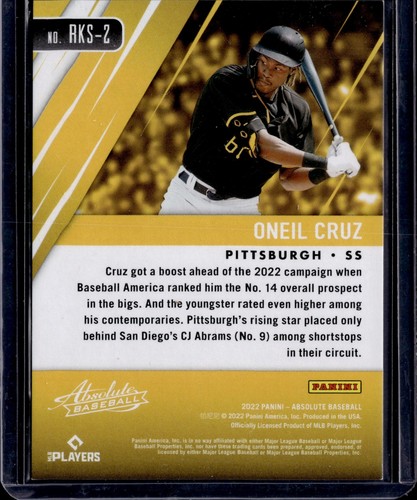 2022 Panini Absolute Oneil Cruz Rookie Card Foil 389/999 - Picture 2 of 2