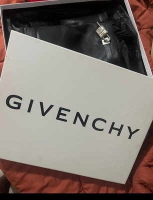 Givenchy Shark Lock Biker Ankle Boots Black Leather 4G Padlock Wedge Heel EU 40