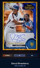 23 Topps Bunt DIGITAL Gold Label Blue Framed Signature ICONIC Darryl Strawberry
