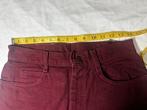 Vintage Lee Jeans 13 Med Juniors Maroon Regular Fit Tapered Leg Made in USA 90s - Picture 10 of 10