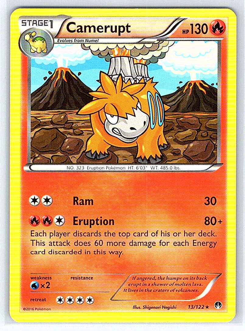 Camerupt 13/122 Breakpoint NM or LP Pokemon Card