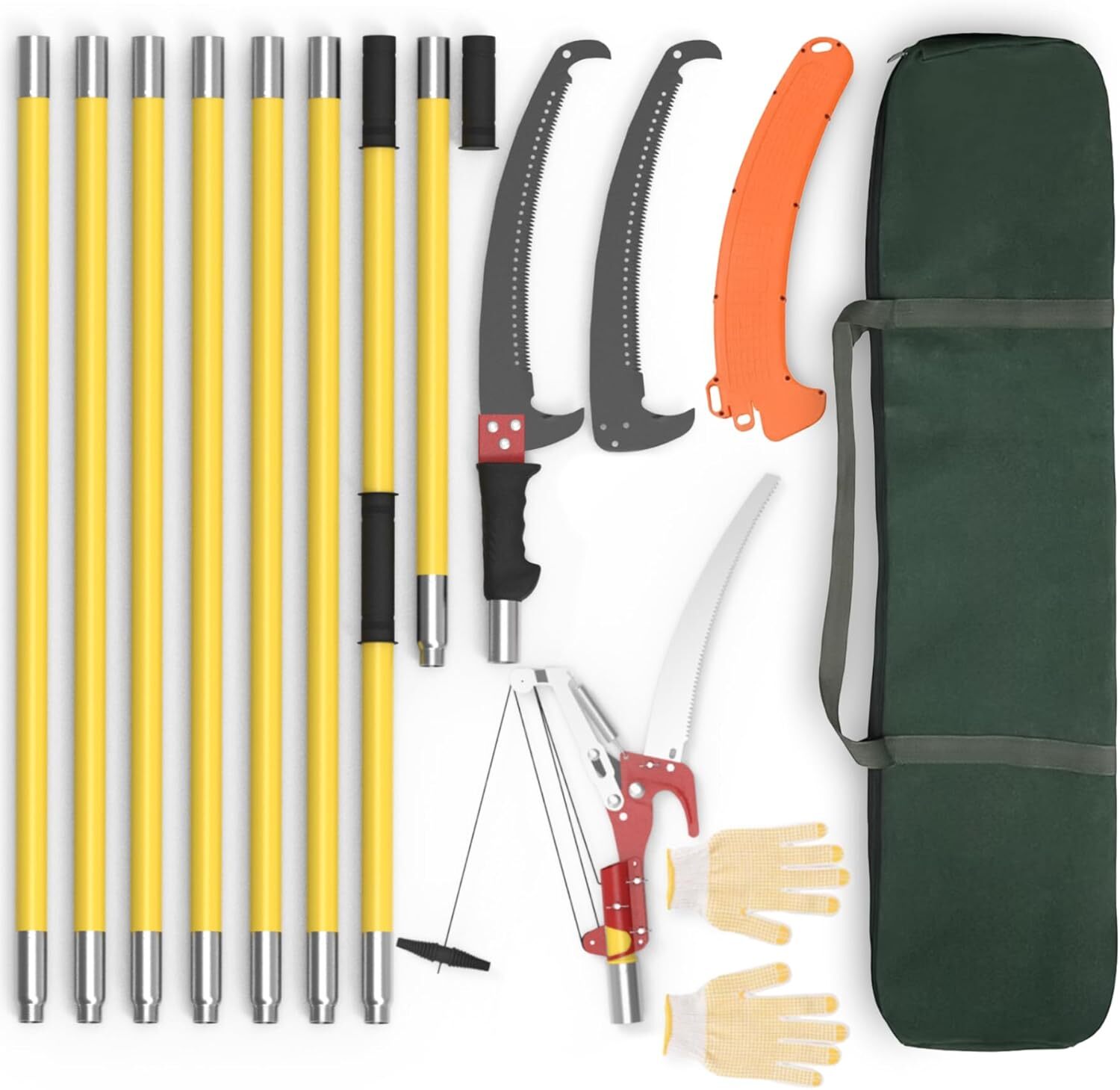 Extendable Pole Saw for Tree Trimming 7.3 to 27 Feet Long Reach