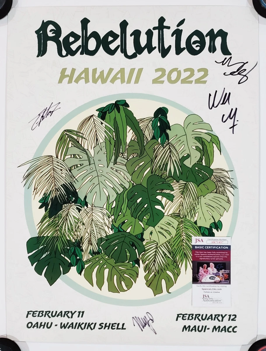 REBELUTION BAND SIGNED 2022 CONCERT TOUR POSTER HAWAII W/ JSA CERT | eBay