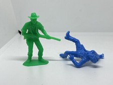 Marx Cowboy Shooting Cowboy lot VINTAGE 1964 2 PLASTIC FIGURES