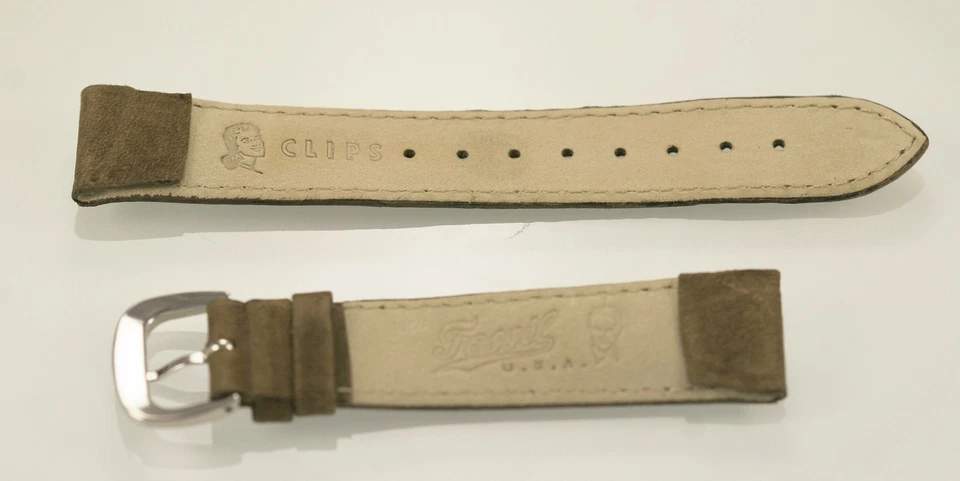 Fossil Unisex Cuero Marrón Claro Clips de Repuesto Correa de Reloj 18mm Foto 2 de 2