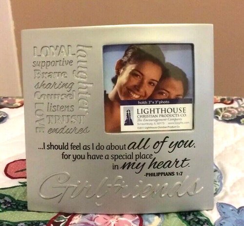 Lighthouse Christian Products Girlfriends Silver Photo Frame Scripture New