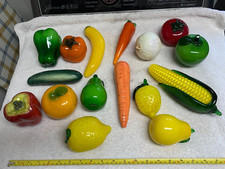 16 Vintage Murano Style Glass Fruit  Vegetables Hand Blown Art Deco Farmhouse