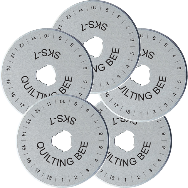 5Pack 60mm Rotary Cutter Blades for Olfa, Fiskars, Quilting Bee 5pcs