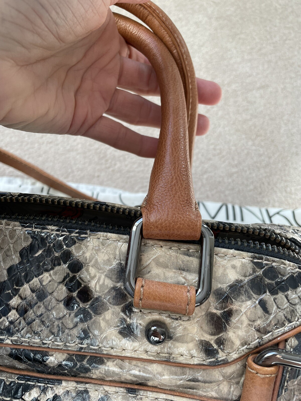 Rebecca Minkoff Python Crossbody Satchel Bag Rare… - image 7