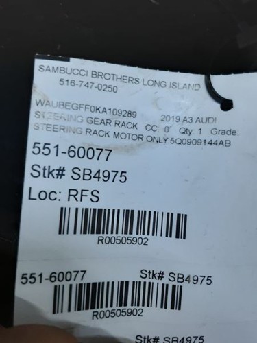 2015-2020 AUDI A3 STEERING RACK MOTOR ONLY: 5Q0909144AB - Bild 6 von 12
