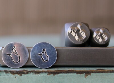 SUPPLY GUY 6mm/8mm West Virginia US State Metal Punch Design 2 Stamp Set SG370WV