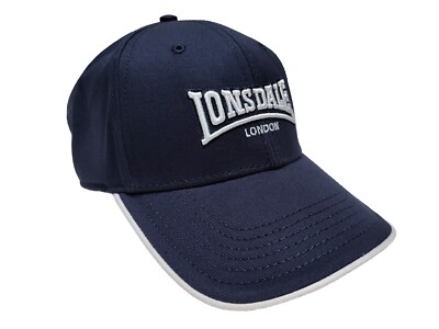 Lonsdale Navy Blue Baseball Cap Hat Embroidered Logo Adjustable Kappe Mütze