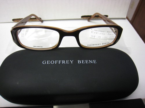GEOFFREY BEENE EYEGLASS FRAMES Style REFINED in BROWN 49-19-135 W/ Case