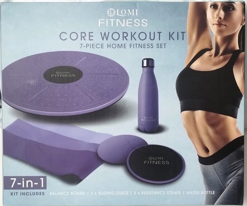 Lomi Fitness Core Workout Kit - 7-Piece Home Fitness Set - New