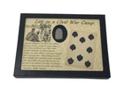 Original Civil War Playing Card & Flatten Bullet for Poker Chip in Case and COA