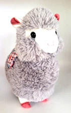 KellyToy Plush Llama Alpaca Gray with Colorful Riding Blanket 13"x10"