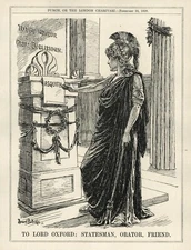 RARE 1928 British Cartoon - H. H. ASQUITH MEMORIAM ILLUSTRATION [Former PM]