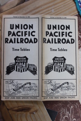 UP - UNION PACIFIC RAILROAD ÖFFENTLICHER FAHRPLAN 16. DEZEMBER 1939 - TOP