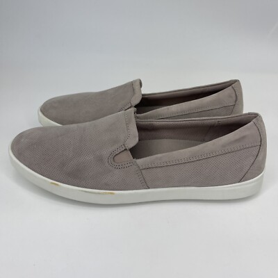 ECCO Barentz Beige Nubuck Comfort Slip On Casual Shoes Size 10-10.5 UK 41