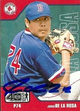 Jorge De La Rosa autographed Baseball Card (Red Sox) 2002 Upper Deck 40 Man #292