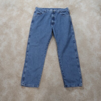 Wrangler Blues Relaxed Straight Jeans Men s 38x30 Blue Denim Workwear