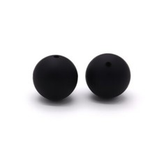 5 pc. Black Silicone 15mm beads Food Grade silicone Solid color 1211910