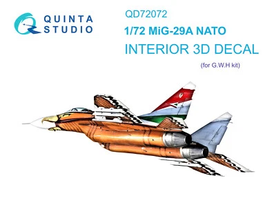 FÜNFTES STUDIO Quinta Studio 1/72 MiG-29A NATO 3D-gedruckter & farbiger Innenraum (GWH)