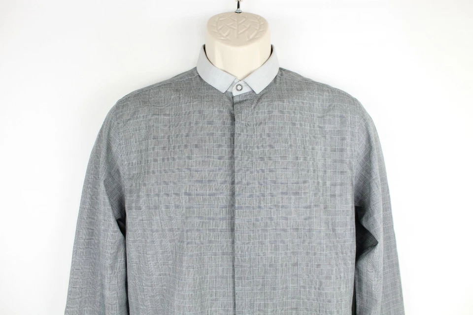 Topman Shirt Small Long Sleeve Long Sleeve Hidden Button Up Plaid - Image 2 of 4