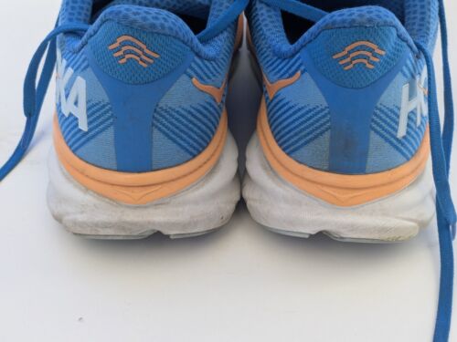 Hoka M Clifton 9, Blue/Orange, Mens Running Shoes-US 11D Mens - Picture 4 of 11
