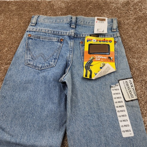 Wrangler Retro Relaxed Jeans Boys 10 Regular Blue Adjustable 24x25 NWT - Picture 6 of 11