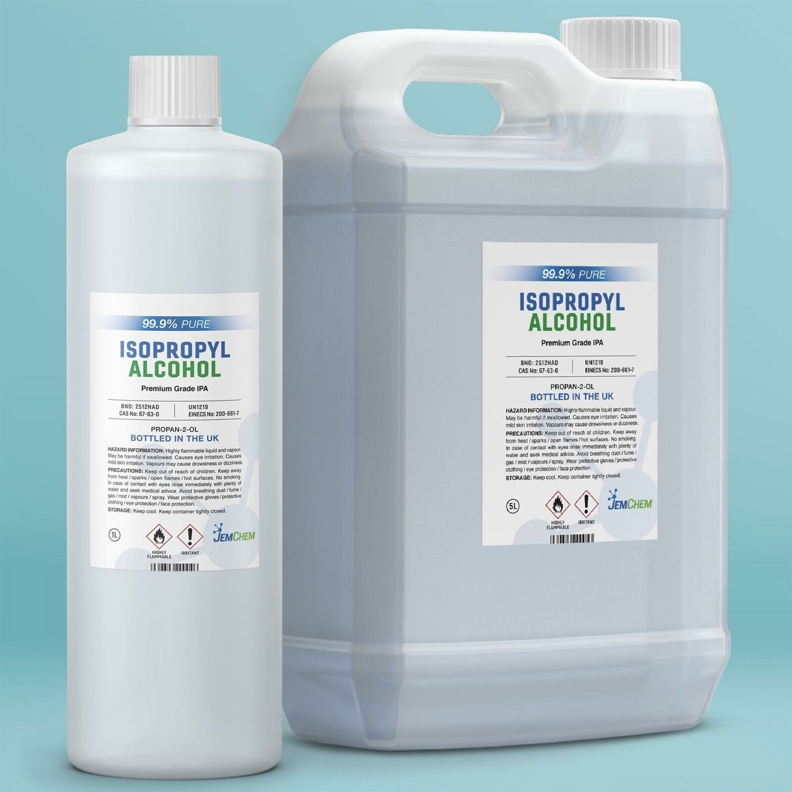 Isopropyl Alcohol 99.9% PURE Isopropanol Lab Grade Rubbing IPA Disinfectant