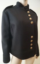 Gucci Black 100% Wool Gold Tone Button Quilt Lined Winter Jacket 46 Uk14 Bnwt