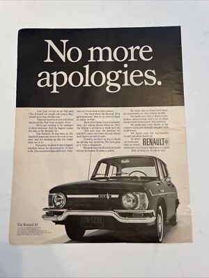 1967 Renault 10  No More Apologies  Vintage Magazine Print Ad