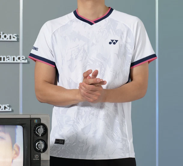 Camisetas de bádminton YONEX 24F/W para hombre ropa deportiva top entrenamiento blancas nuevas con etiquetas 243TS015M Foto 4 de 4