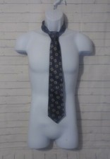 Men's Halston III Blue Patterned Silk Neck Tie, 3.5 X 59, Made In USA