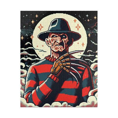 Freddy Krueger Pixelated Puzzle, Horror Movie Jigsaw Game 520 Piece, Nightmare