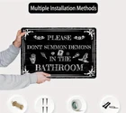 Vintage Witch Wiccan Gothic Demons in the Bathroom Sign Wall Decor 8x12 2D NEW