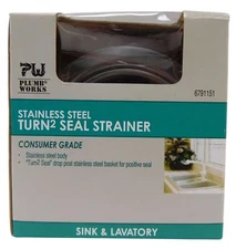 PW Plumb Works Stainless Steel Turn 2 Seal Strainer Consumer Grade New