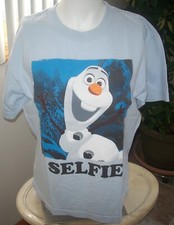 Disney Frozen Olaf Selfie Tee T-shirt Blue Youth L - Unisex